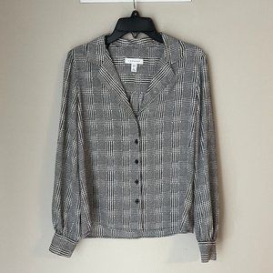 Topshop Black and White Blouse